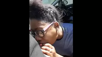Attractive College Jamaican Swallows BBC Before Class In Parking Lot