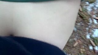 Risky Outdoor Sex In A Public Park Almost Caught Winter Edition In Freezing Cold