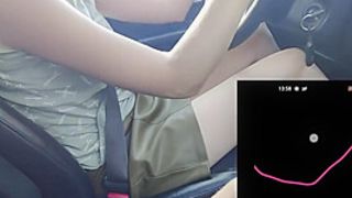 Home-Made Lovers Use Remote Control Toy When She Drive A Car She Is Very Horny And Want To Jerk Off