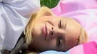 Schoolgirl Fresh Kimmy fondling her gash