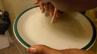 Ebony made me Cum then Snorted It, then Swallowed!