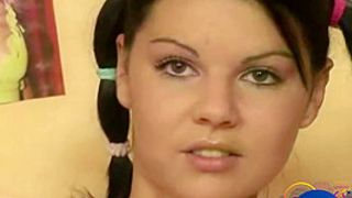 Attractive Brunette with natural titties Fingering Lady