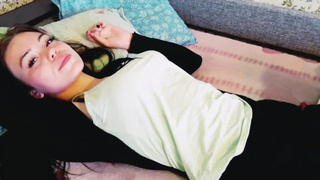 Facial on schoolgirl's face 