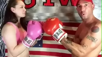 2 CLIPS 2 GIRLS FIRST 18YO FEMALE VS MAN IN INTERGENDER BOXING MATCH & BLOWJOB THEN ANOTHER 18YO IN A FREE BONUS CLIP