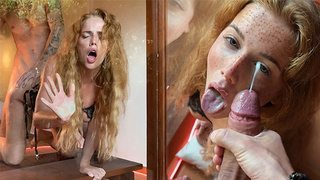 Creampied teenie. Double sperm shot.