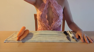 Peeling the biggest carrots in my life