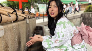 Chinese Whore in Kimono Gets Poked in Japan and Creampied