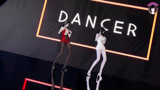 two Fine Japanese Sluts Dancing + Gradual Undressing (3D CARTOON)