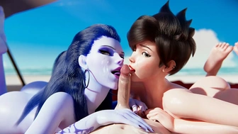 Overwatch Sex Beach: Intense Fucking on the Beach (Oral Sex, Widowmaker vs Tracer, 3D Porn NSFW) Ent_Duke