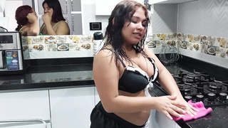 Bony and Samara fuck Jassi's rich rear-end with their dildo. Part one