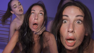 Submissive Bimbo Teeny Climax Her Brains Out During Cervix Crushing FFM Rough Fuck