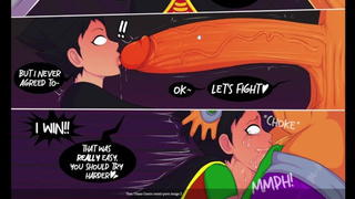Teenie Titan Comic Porn Robin get His Bum Fuck By Futanari Reven