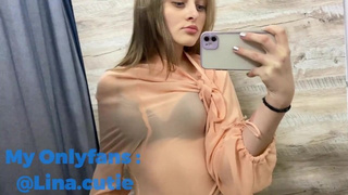 Hot try on haul braless see through transparent