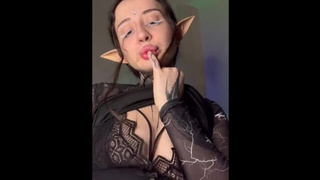Attractive Striptease from Petite Elf Skank