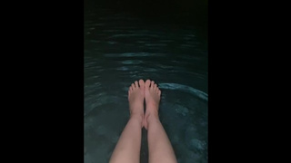 SELF PERSPECTIVE you’re standing over me when I dip my feet in the pool ASMR