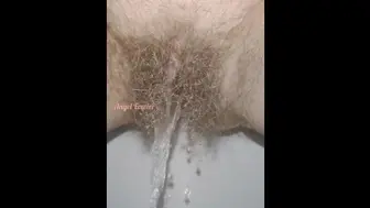 Sensual Slow Motion Piss by Mega Hairy Twat Up Close