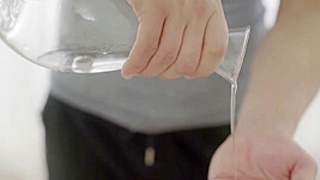 Brunette gets all possible attention on table.