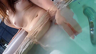 Gorgeous Model 18yo Phoenixa Masturbating Underwater With A Glass Dildo