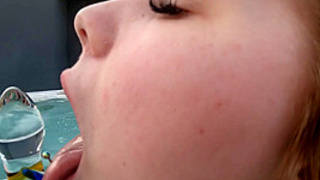 Attractive Tattoo Babe Melonie Masturbating In A Jacuzzi Underwater Dildo Closeups