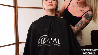 Cockjob in a Cutie Salon From a Master and a Visitor Alya Blonde and Swife Katy - Nigonika Alluring Best Porn 2024.