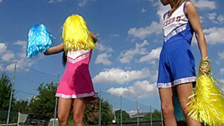 Cheerleader trampling fun by Femdom Austria