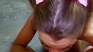 Pigtails Stepteen Blows Taboo Shaft During Point Of