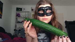 18yo TEENIE RIDES GIGANTIC CUCUMBER!!! Small Titties, Shy Teenie, Perfect body Home-made Youngster