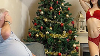 Sasha Sparrows Pussy Is This Old Guys Naughty Christmas Present