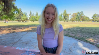 Real Teens - Blonde Teenie Kallie Taylor Flashing And Blowing In Public For Her First Casting
