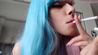 Cartoon Egirl smoking 2 cigarettes at the same time (full vid on my 0nlyfans/ManyVids)