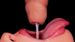 CLOSE UP: BEST Milking MOUTH made You SPERM TWICE! Sensual FORESKIN Oral sex! Swallowing UNCUT Dong! ASMR