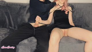 Watched enough porn and made her jerk off