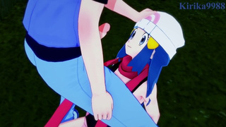 Dawn (Hikari) and I have intense sex outdoors. - Pokémon Cartoon two