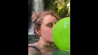 Looner slut playing with balloons