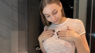 Transparent Lacy Crop Top Dry vs Wet