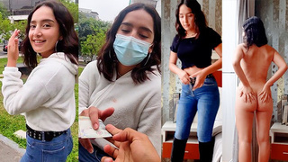 A ravishing bitch is caught on the street, agrees to be photographed and then gets screwed for money.