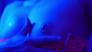 teenie play with ice and pierced nipples / sensual production