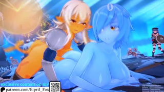 Futanari Shark And Sweetie Slime Bitch - Futa Asian cartoon 4K