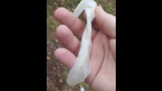 I found used condoms. Drank the spunk from him and jerked off his hairy meat