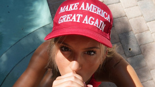 Teenie MAGA Supporter Gets a ENORMOUS SPERM SHOT After TRUMP RALLY!