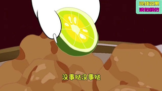 Food animation: A greedy cat who has become a heavy lemon guy! Is this the feeling of being electr