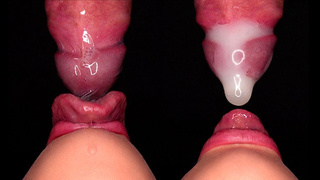 CLOSE UP: BEST Bottom View CONDOM BJ! She BROKE the CONDOM and STARTS PLAYING with SPERM! ASMR 4K