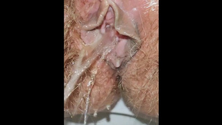 Tasty Hairy Vagina Piss Filmed for You Very Closeup and Detailed Pee Hole