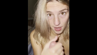 I blown my step dads schlong until I drained his balls and got a cum-shot!