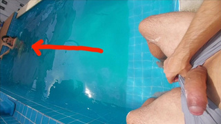 I was with my stepsister in the pool, she was surprised by my hard and erect rod