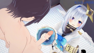 Amane Kanata and I have intense sex in the restroom. - Hololive VTuber Anime