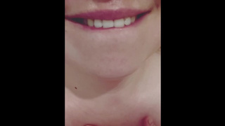 CLEANING MY SLUTTY MOUTH AFTER MONSTROUS CREAM PIE/CLOSE UP