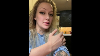 STRESSED-OUT Blonde NEEDS Cigarette To Relax..
