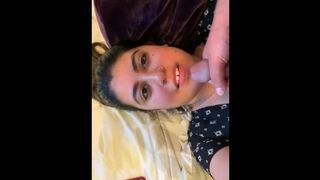 Teen gives Hot Blowjob Quickie and Swallows!