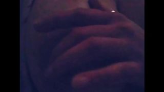 My Bros Slutty Lil Sis let me take Video while she Plays with Amazing Tits